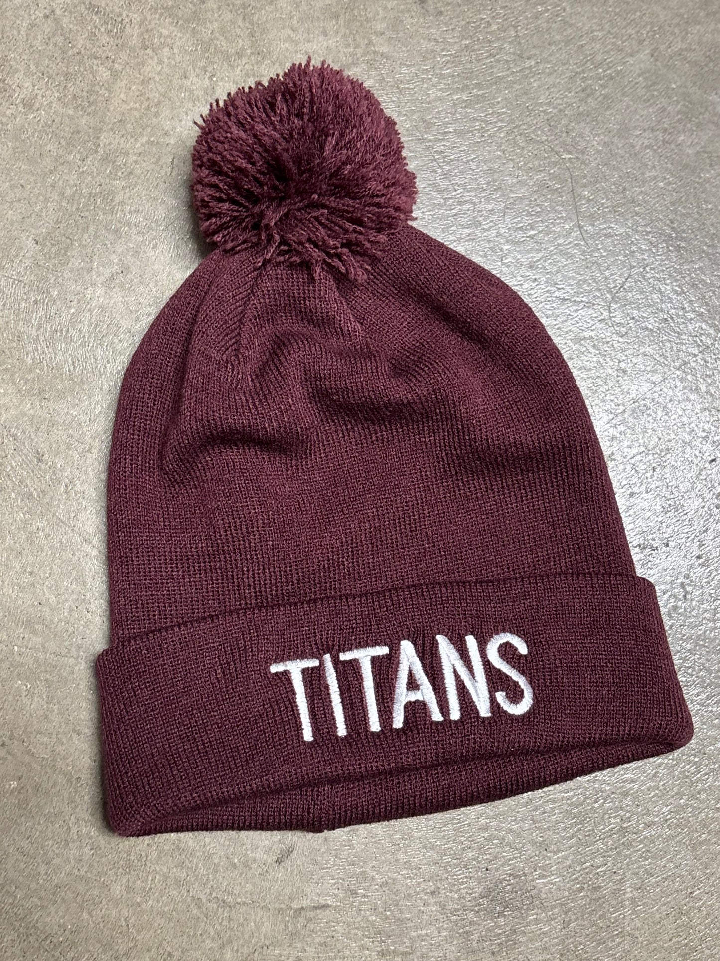 Titans sock hat (white embroidery)