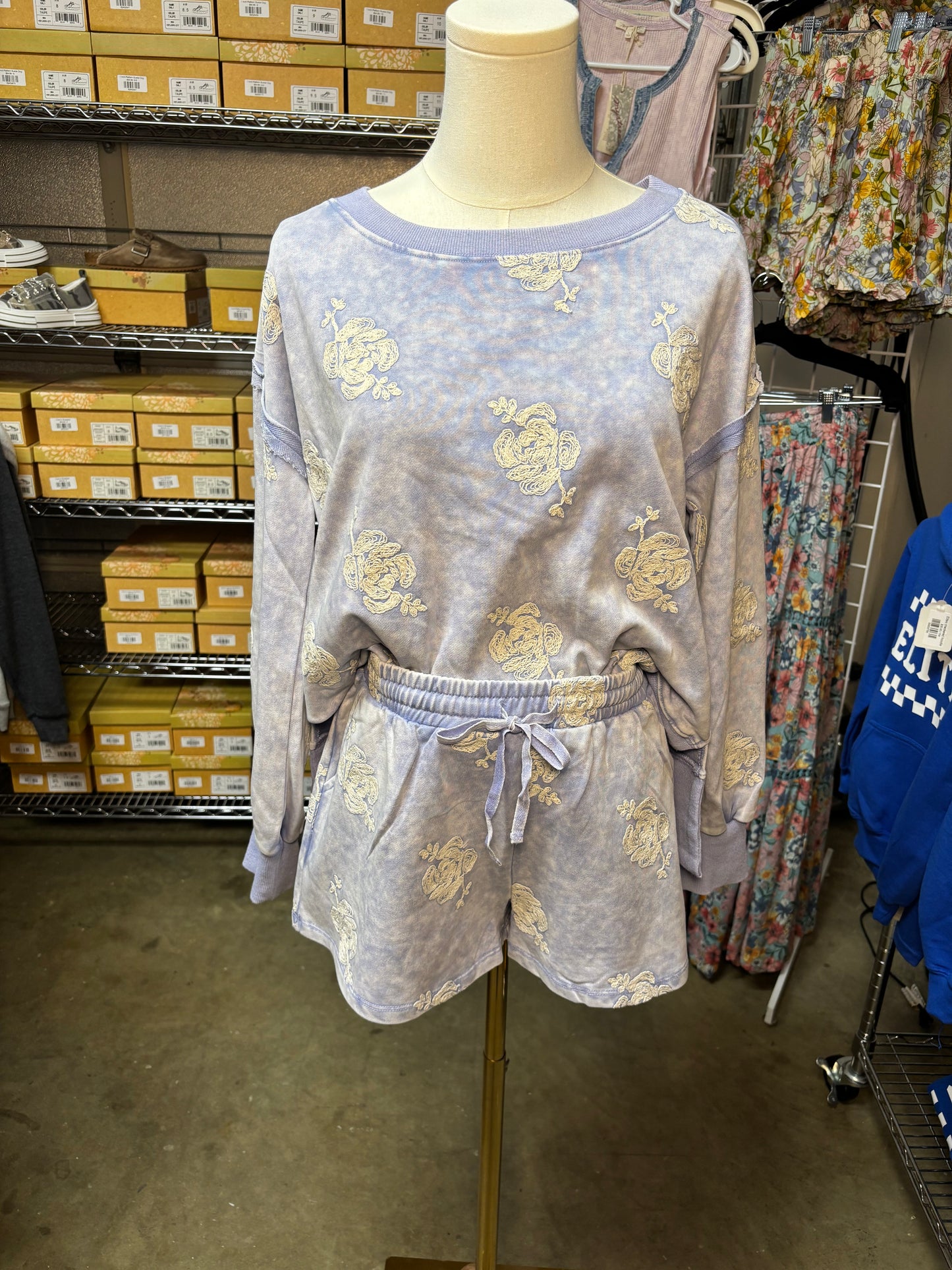 Blue Skies Embroidered Shorts