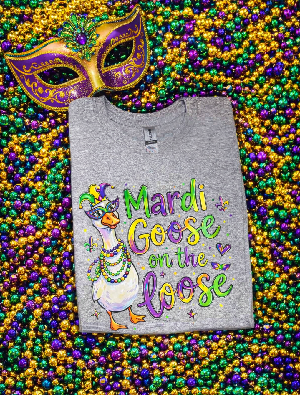 Mardi Goose on the Loose tee