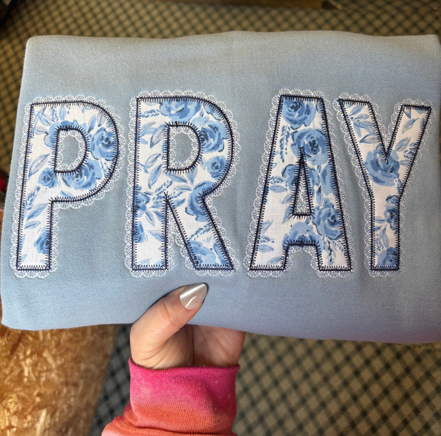 PRAY appliqué crewneck