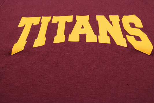 YOUTH Block letter Titans raised vinyl T-shirt.