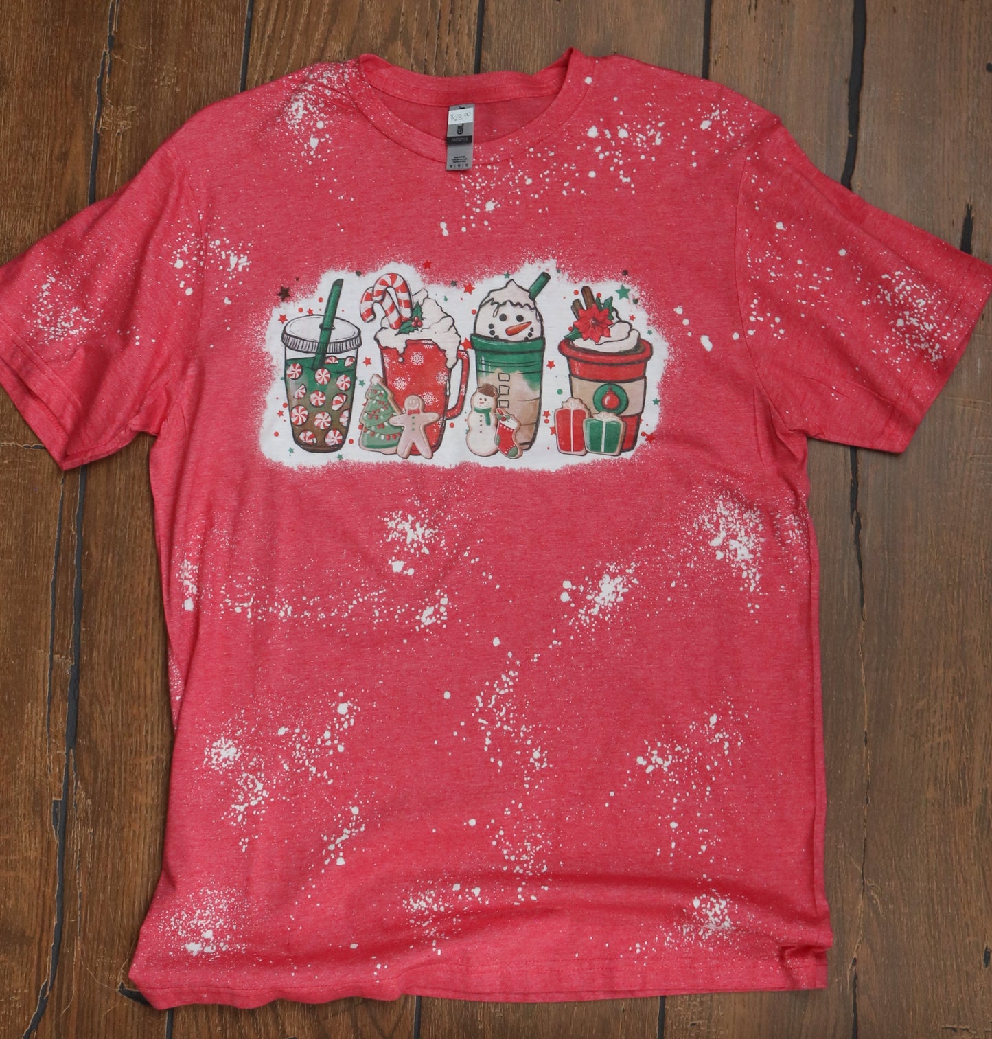 Cups of Cheer: Christmas Coffee Bleached Tee