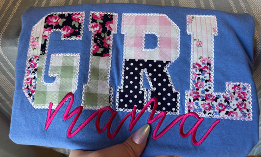 Girl mama appliqué