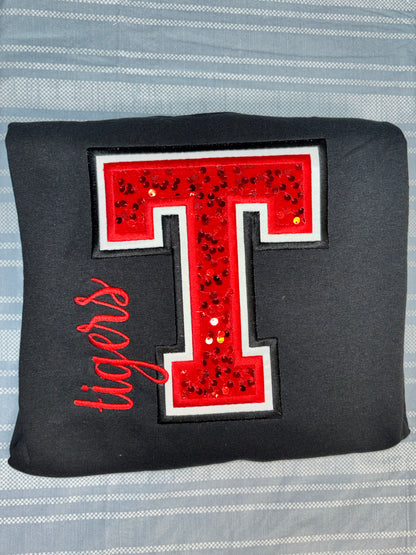 Sequin Appliqué mascot crewneck