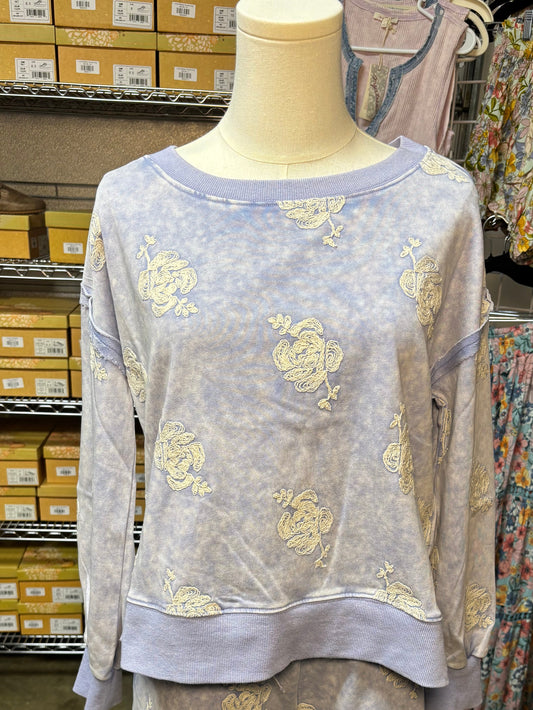 Blue Skies Embroidered Tee