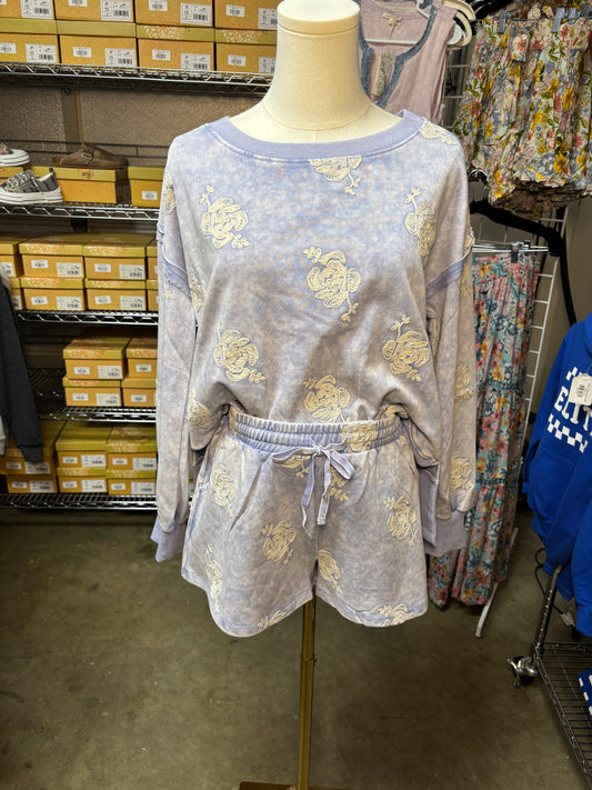 Blue Skies Embroidered Shorts