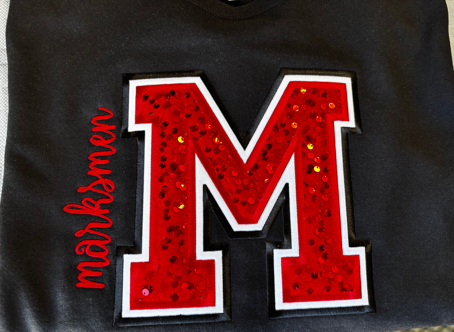 Sequin Appliqué mascot crewneck