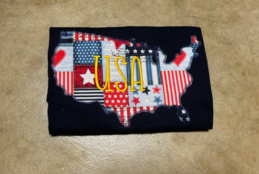Vintage Americana Patchwork Tee