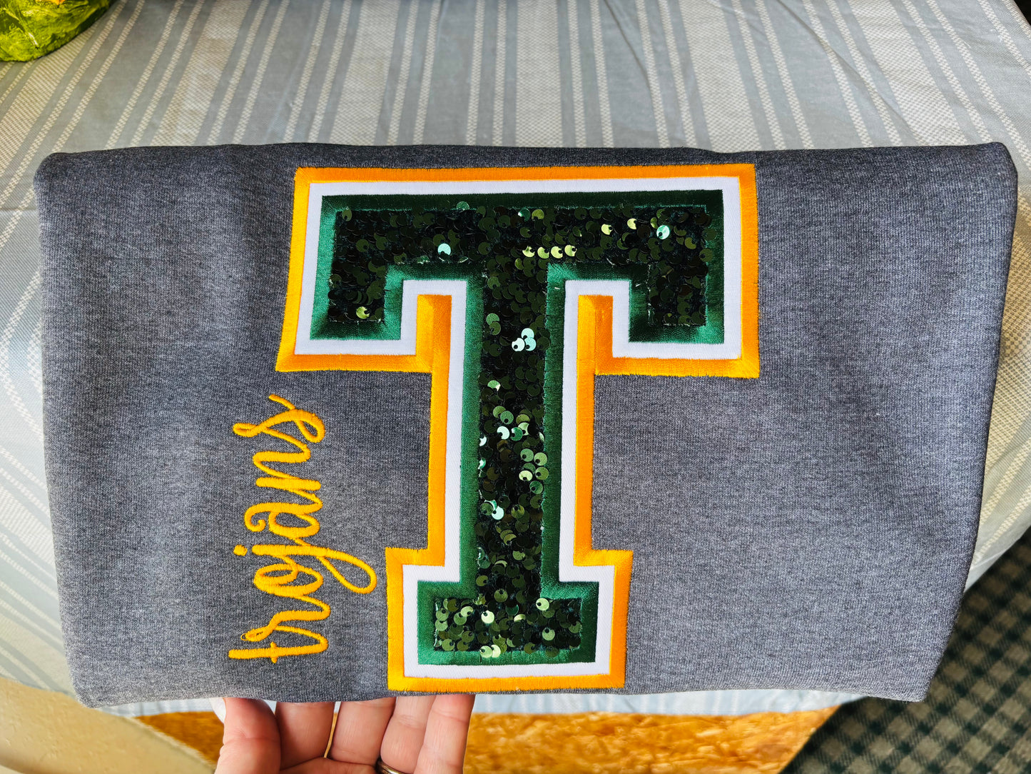 Sequin Appliqué mascot crewneck