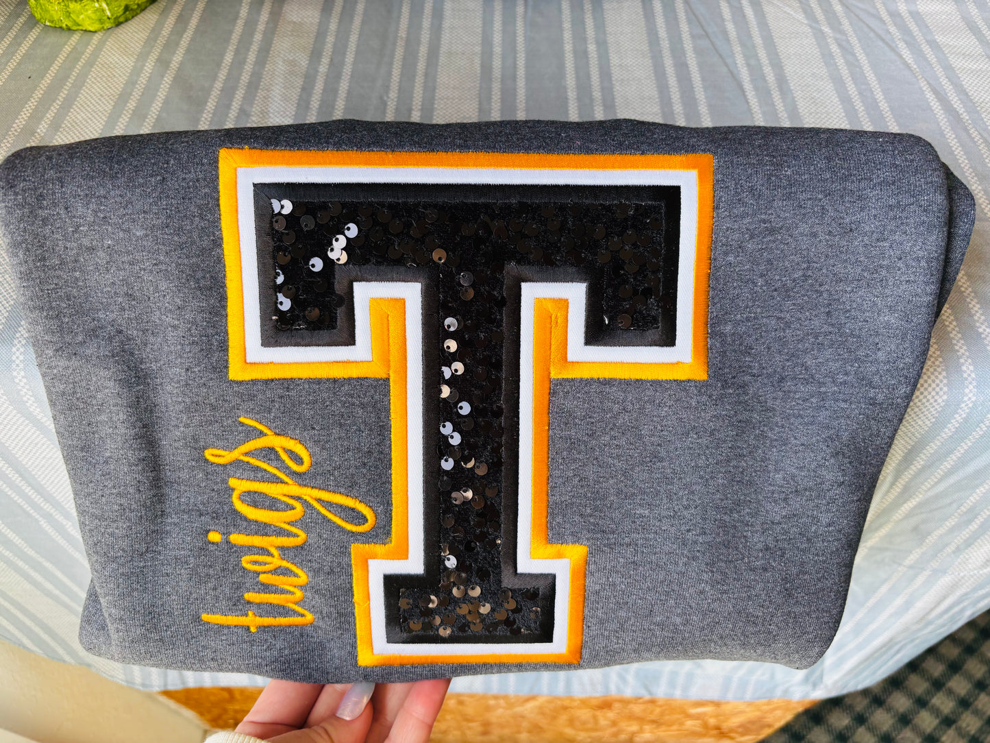 Sequin Appliqué mascot crewneck