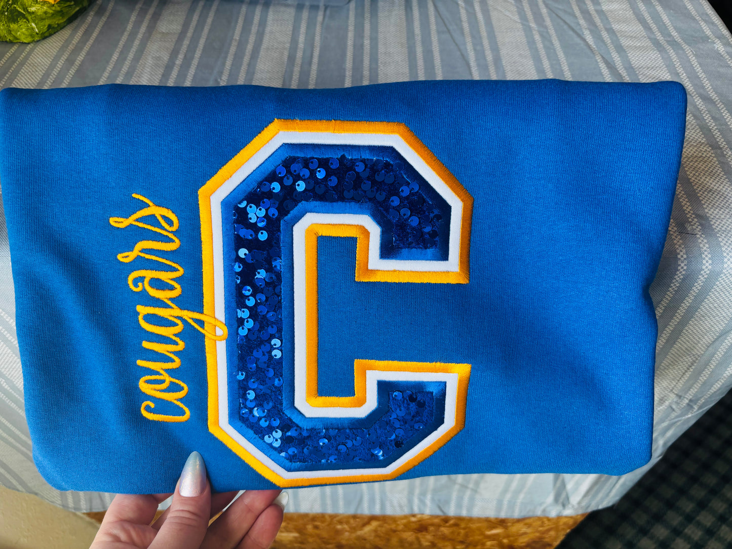 Sequin Appliqué mascot crewneck