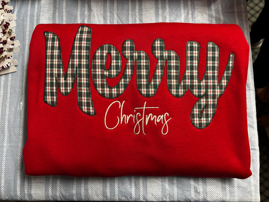 Merry Christmas Appliqué Crewneck
