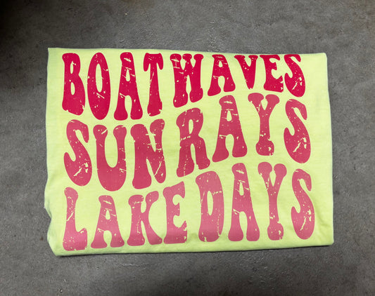 Boat Waves, Sun Rays, Lake Days Tee