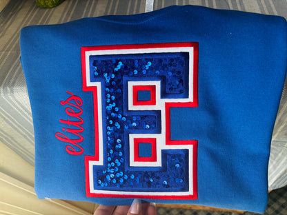 Sequin Appliqué mascot crewneck