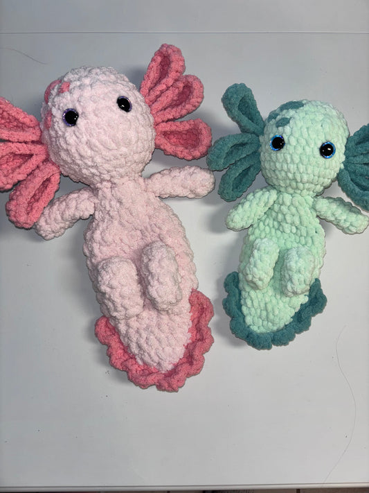 Crochet Axolotl green