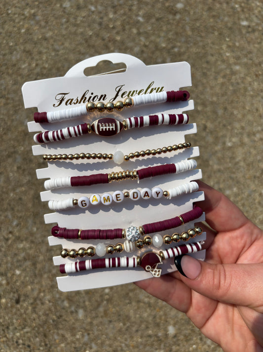 Maroon Game Day Bracelets