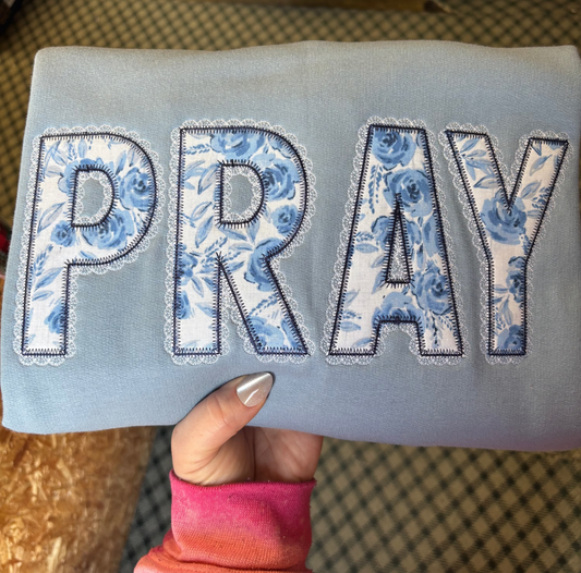 PRAY appliqué crewneck