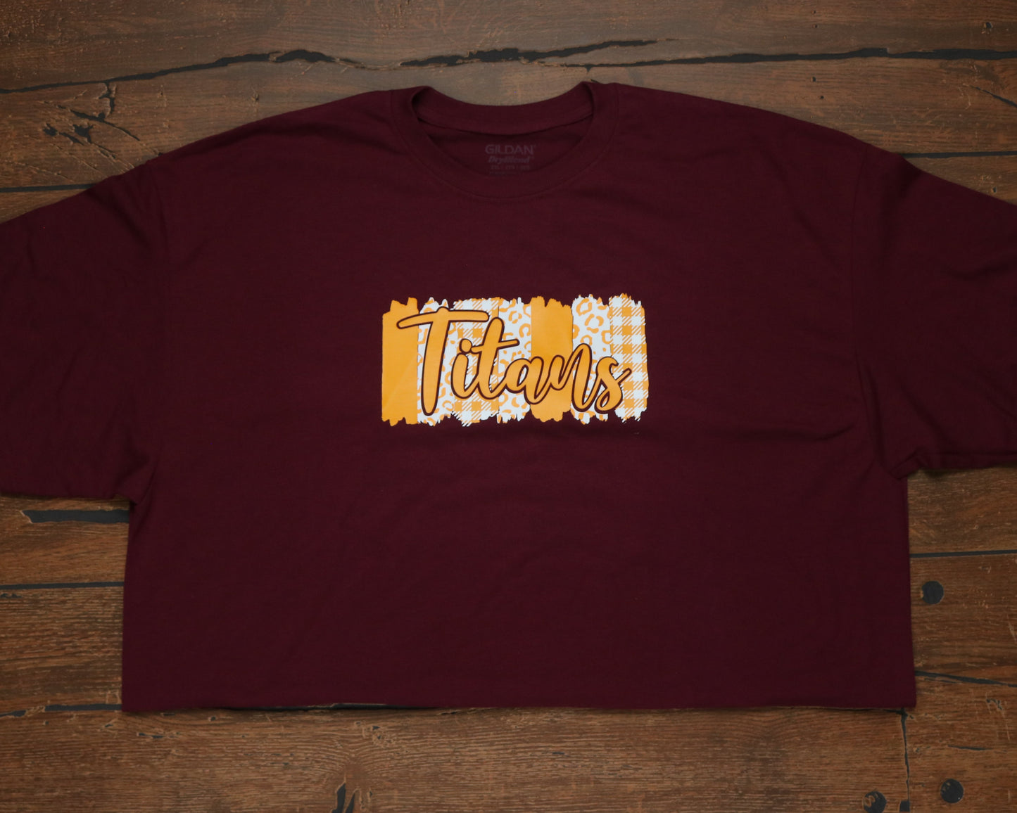 Printed paint strokes with Titans T-shirt