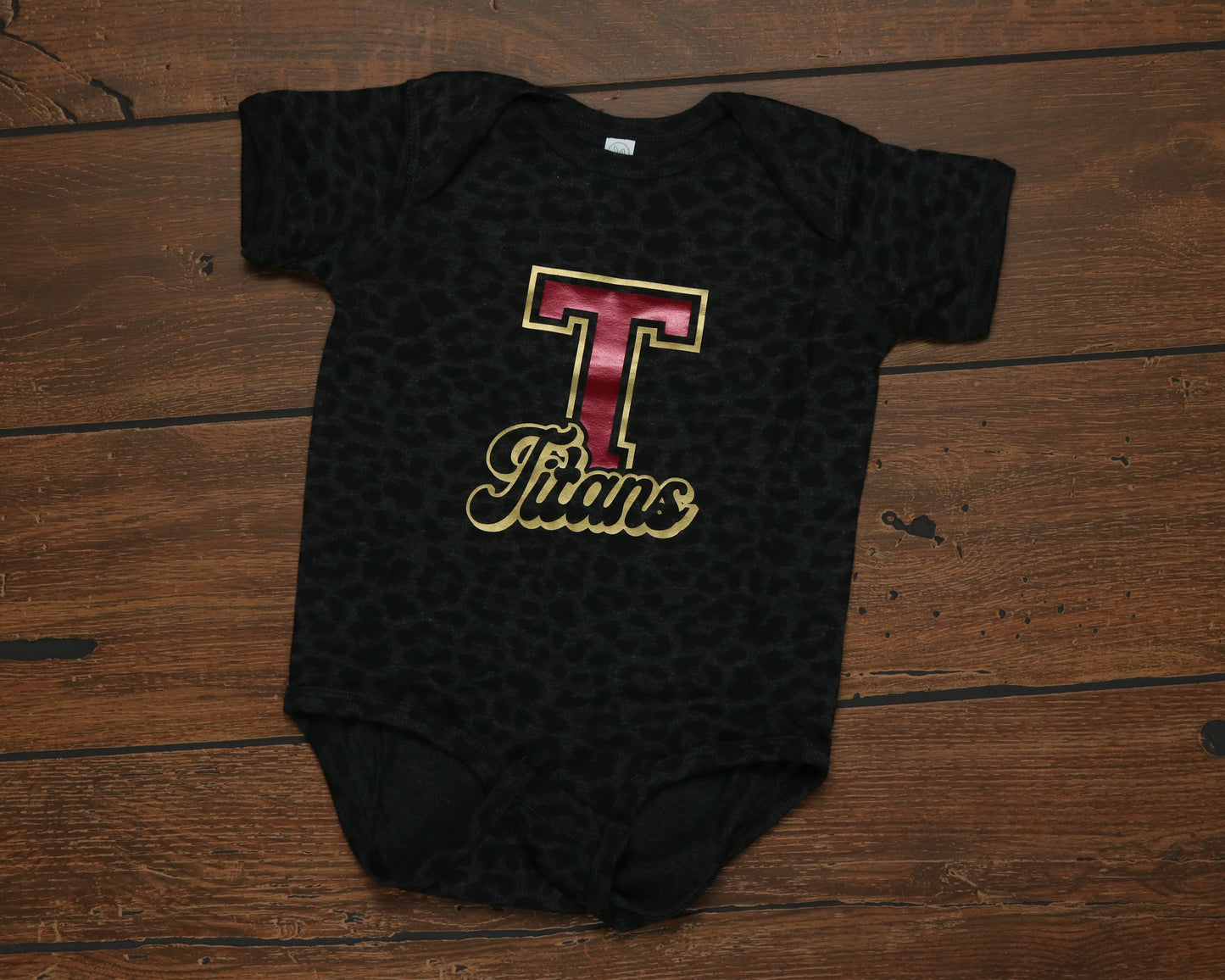 T with Titans metallic leopard onesie