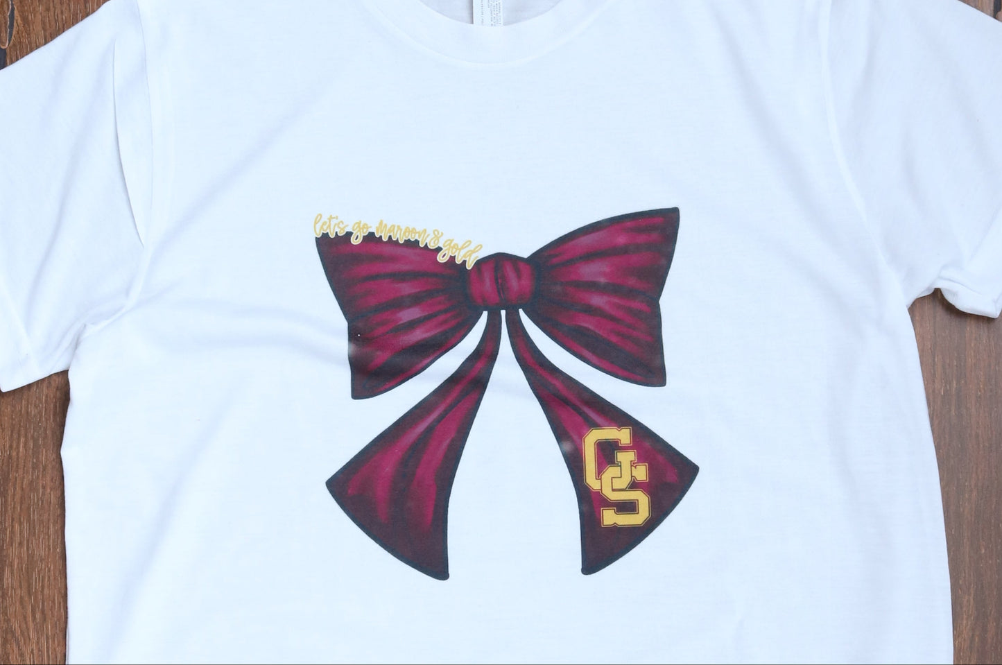 Let's Go Maroon and Gold Bow