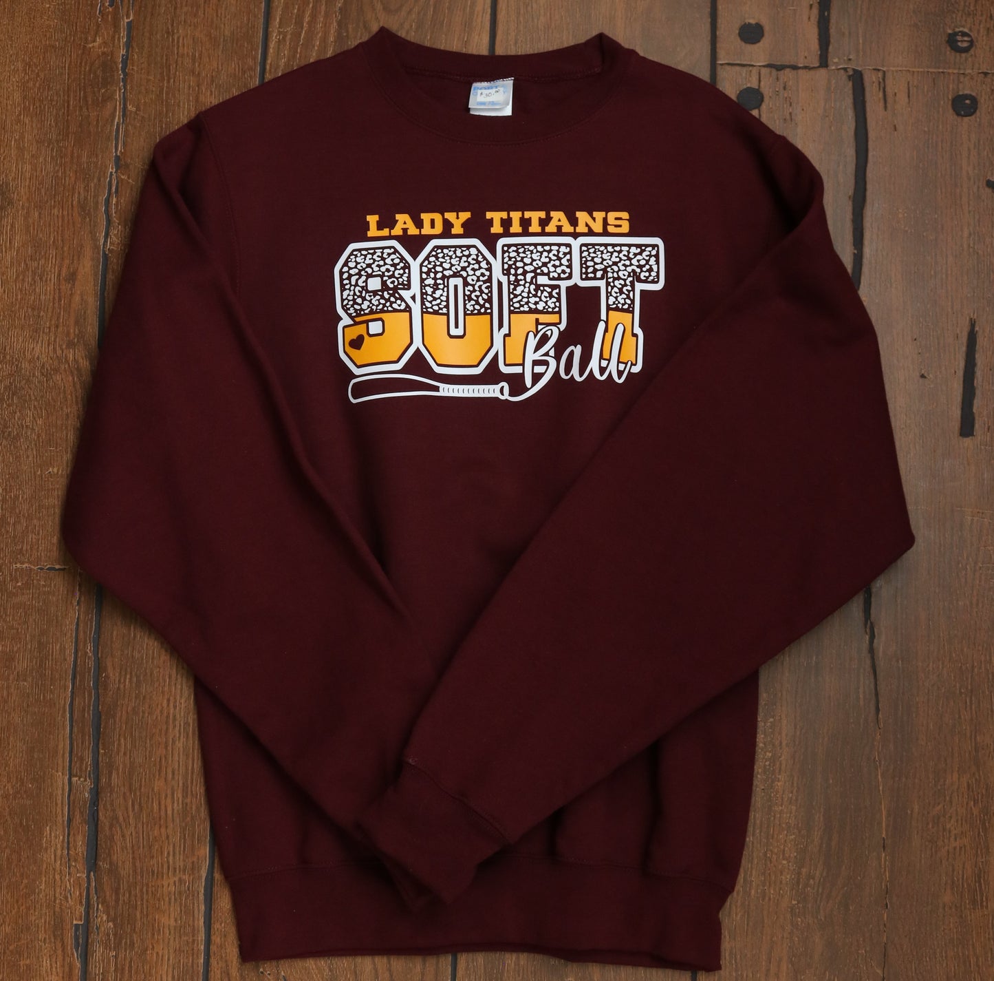 Lady Titans Softball with leopard print